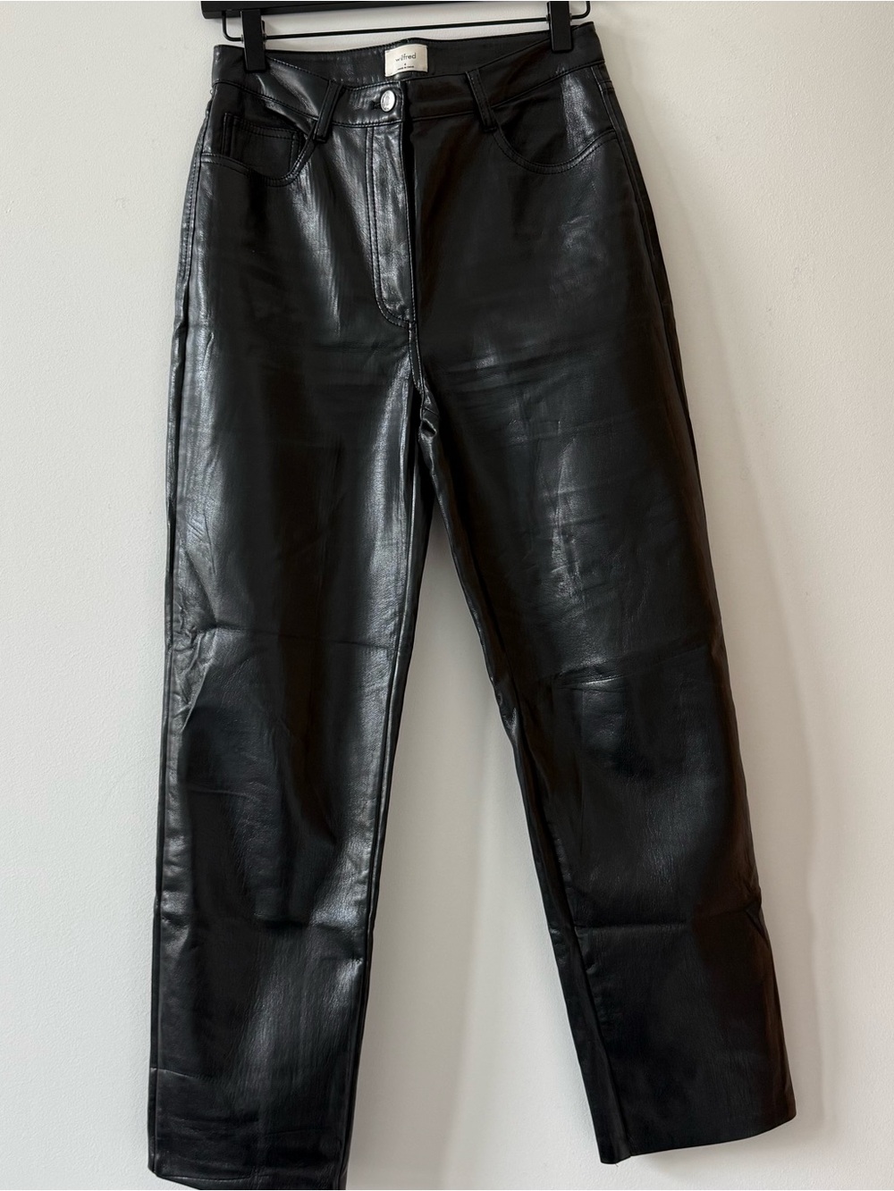 Aritzia Wilfred Melina Pant Black Faux Leather